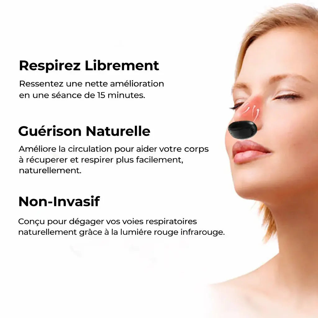 RespiraLumi | Dispositif Nasal à Lumière Rouge LED pour Confort Respiratoire