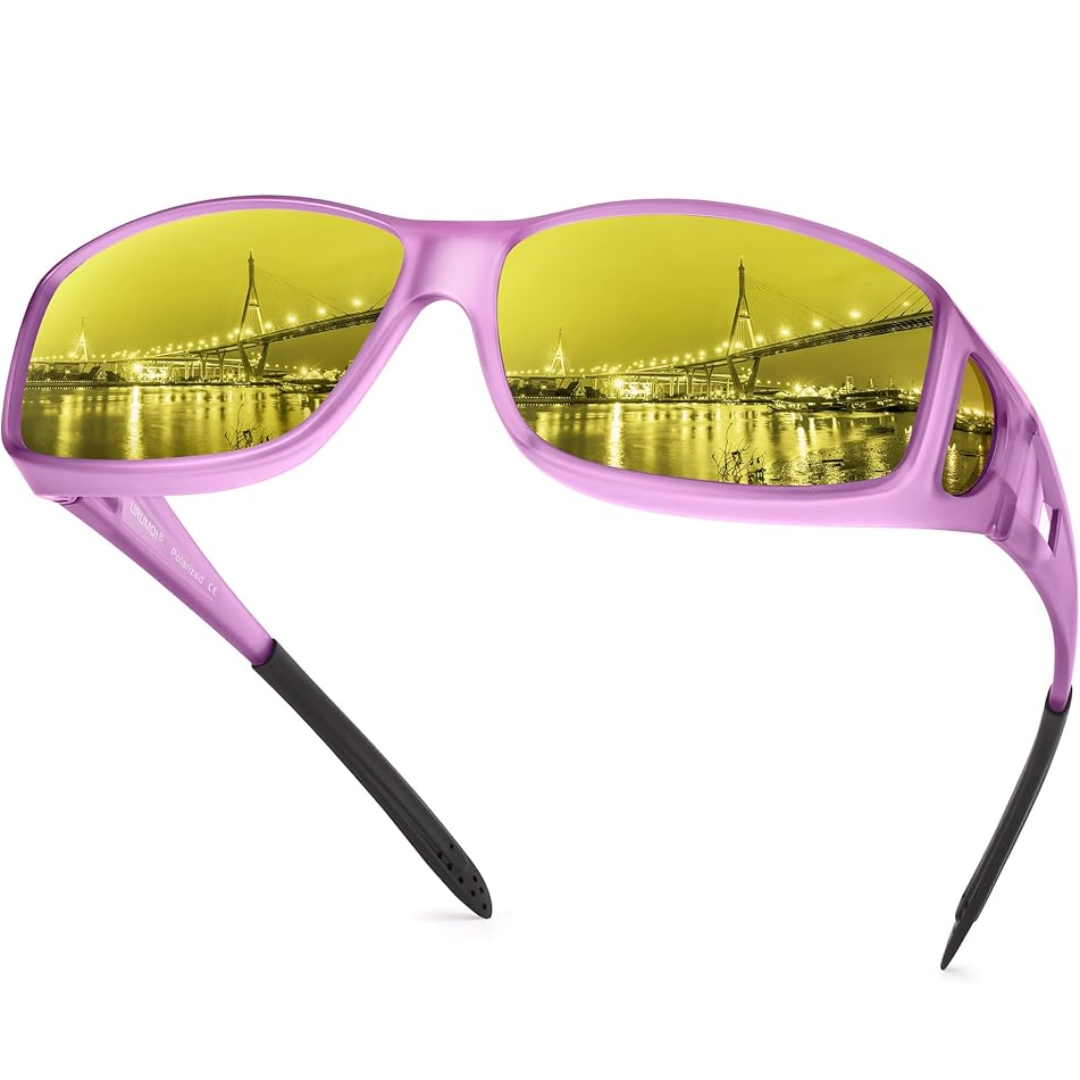 LuGlass | Lunettes de Conduite Nocturne Polarisées Anti-Éblouissement – Verres Jaunes HD