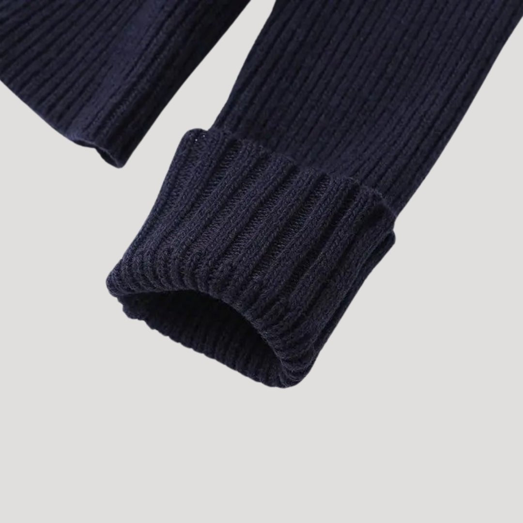 Cardigan en Tricot Marine avec Col en Jean pour Femmes - Vela Vici 🇫🇷