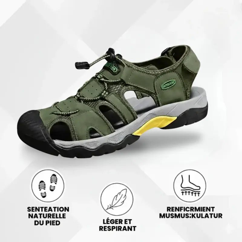 Gladiator | Sandale Pour Hommes En Cuir Véritable - Vela Vici 🇫🇷