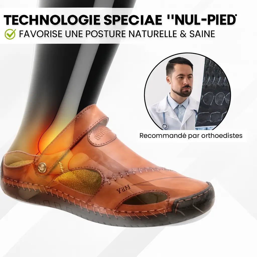 OrthoFlex | Sandales Orthopédiques en Cuir - Vela Vici 🇫🇷