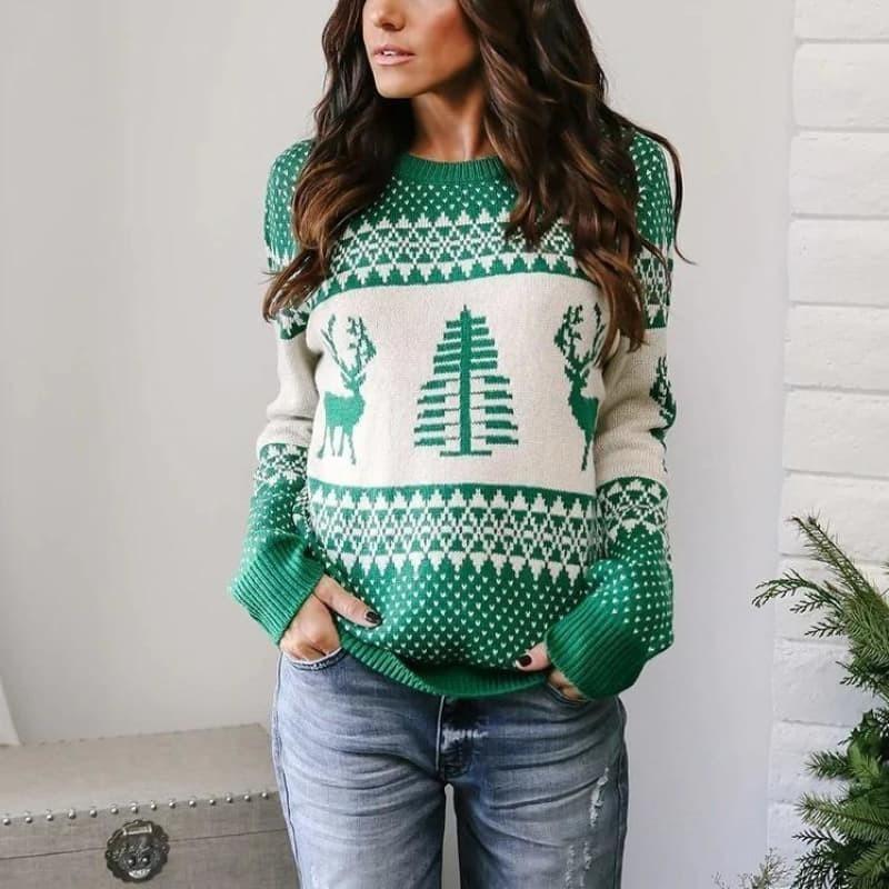 Pull de Noël Festif avec Motifs Hivernaux pour Femmes - Vela Vici 🇫🇷