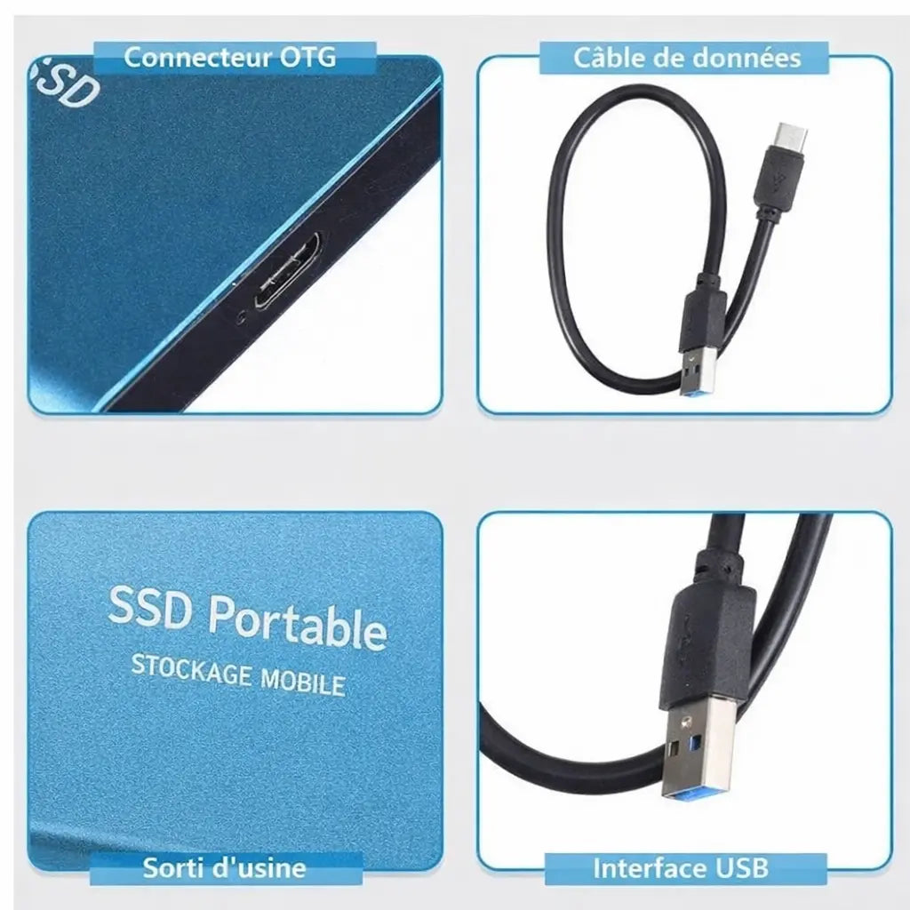 PortUltra | Disque SSD Portable 2 To Ultra Rapide – Stockage Externe Compact