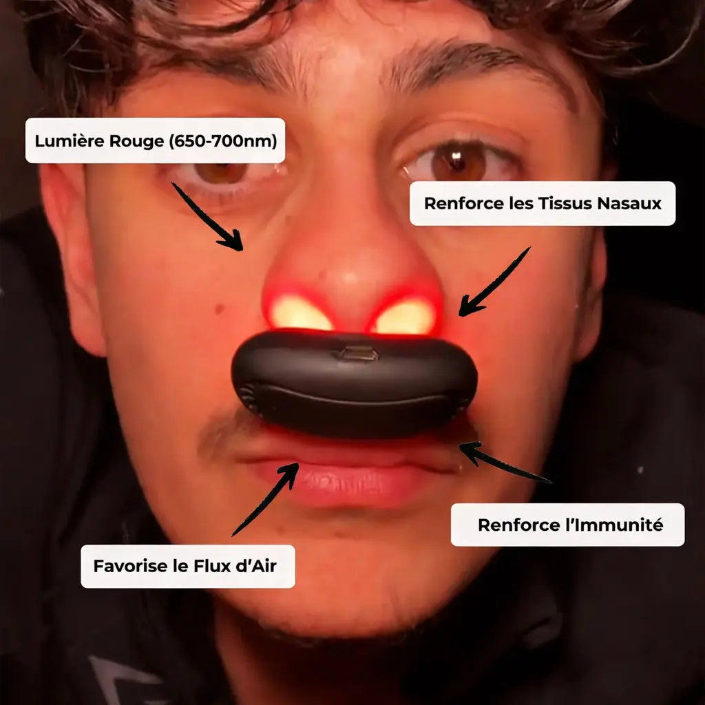 RespiraLumi | Dispositif Nasal à Lumière Rouge LED pour Confort Respiratoire
