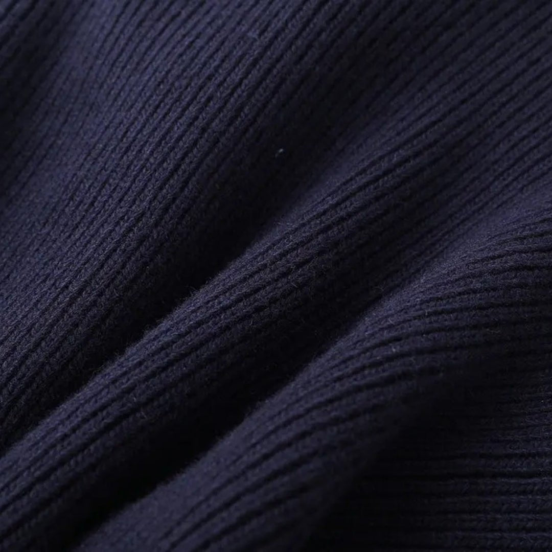 Cardigan en Tricot Marine avec Col en Jean pour Femmes - Vela Vici 🇫🇷