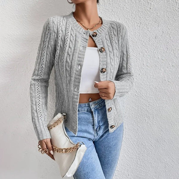 Chaud Cardigan en Tricot à Câbles pour Femmes - Vela Vici 🇫🇷