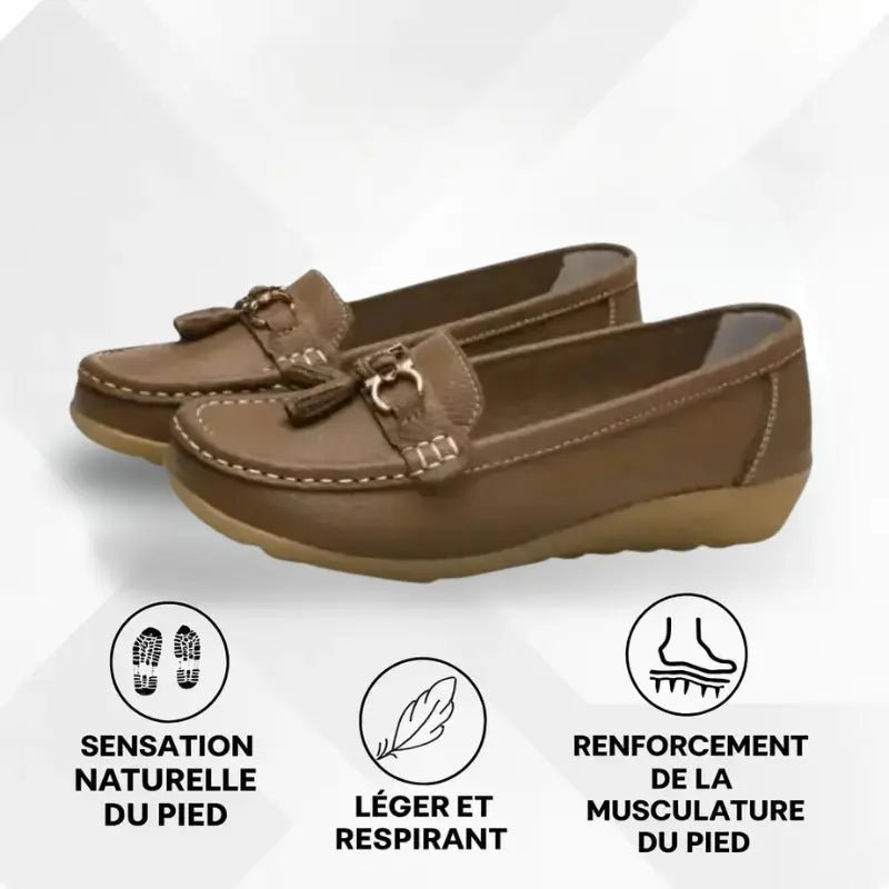 Mocassin pour Femme Orthopédique en Cuir | Veloura - Vela Vici 🇫🇷