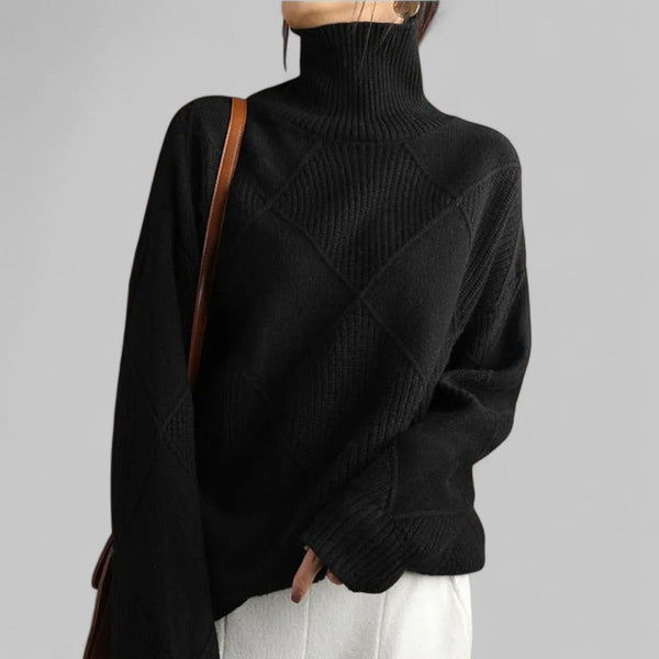 Pull Ample à Motifs avec Col Roulé pour Femmes - Vela Vici 🇫🇷