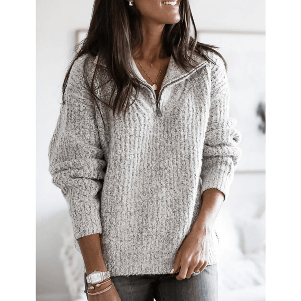 Pull Femme à Col Montant avec Glissière - Vela Vici 🇫🇷
